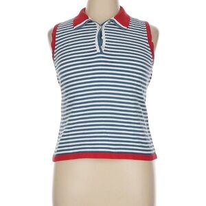 LizGolf Striped Sleeveless Polo